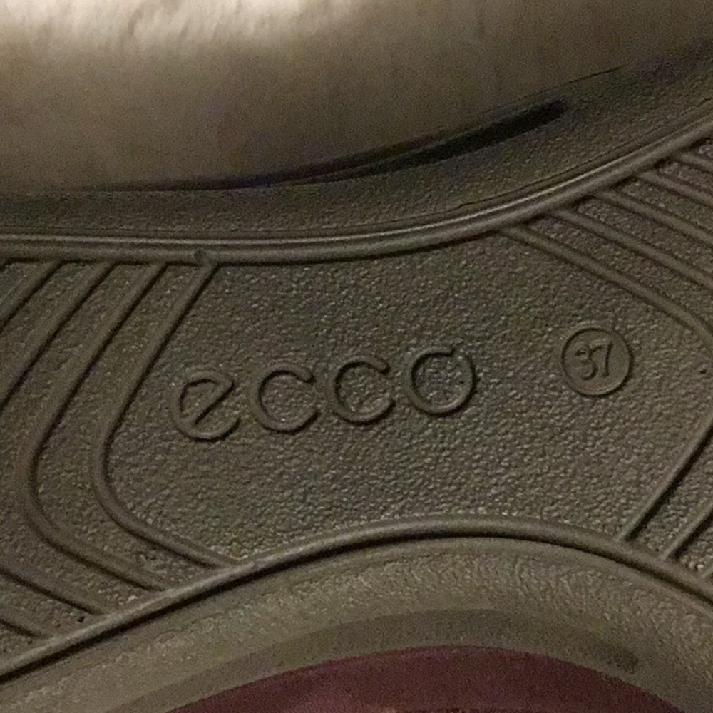 ECCO Burgundy Leather Buckle Flats Comfort Work Shoes 37 - Picture 12 of 16